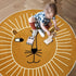 4Ft, USTIDE Kids Rug Round Round Lion Play Mat Non Slip Kids Circle Rug Soft Nursery Rug Wahable Floor Carpet