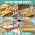 Reusable Plastic Serving Utensils Set of 24, Wheat Straw Large Serving Set for Party Catering
