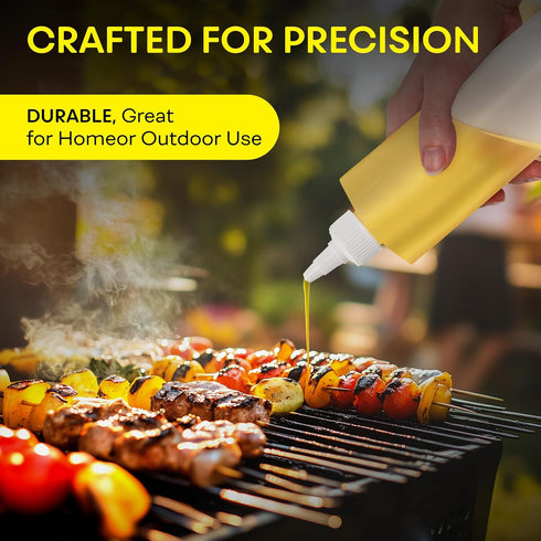 16 OZ 2 PACK BRIGHTFROM Condiment Squeeze Bottles, Empty Squirt Bottle with Twist Top Cap, Leak Proof - Great