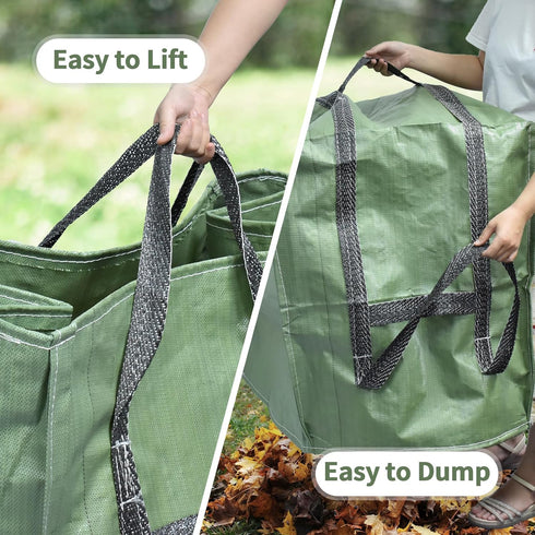 2-Pack 66 (25.5" 25.5" 27.5" Gallons Reusable Yard Waste Bags, Upgrade Heavy Duty Foldable Garden Leaf Bag Lawn Bags