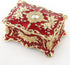 ROSIKING Red Rectangle Emboss Alloy Metal Music Box Wind Up Antique Jewelry Musical Boxes Christmas Birthday