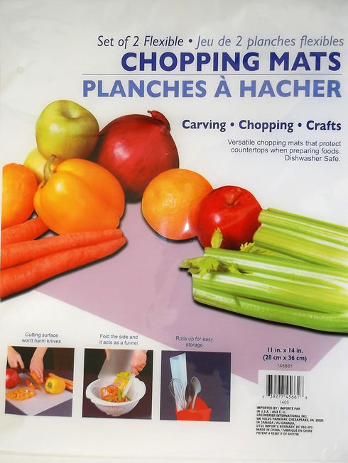 Chopping Mat Set of 2, Flexible Cutting Boards for Kitchen