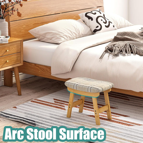 viewcare Foot Stools Ottoman, Small Soft Footrest Ottoman with Wood Legs, Sofa Footrest Extra Seating for Living Room
