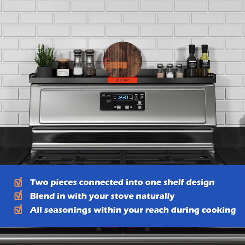 Magnetic Shelf for Stove Top, 30" Length Spice Rack, Magnetic Spice/Seasoning Shelf for Kitchen Organization