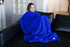 BlueHills Ultra Compact Travel Blanket Pillow in Portable Bag Case - Cozy Soft Large Blanket for Airplane Flight