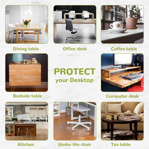 14 24 Inch 1.5mm x Clear Table Cover Protector, Clear Desk Mat, Table Protector, Plastic Table Cover, Vinyl Table