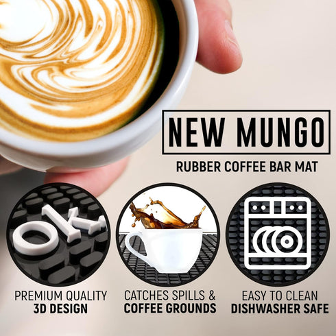 New Mungo Coffee Bar Mat, Coffee Bar Accessories for Station Decor, Rubber Mat, 18”x12” - Ok, But First Coffee