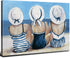Coastal Wall Art - Nautical Beach Decor Canvas Prints for Bedroom and Living Room, Blue Beach Swimsuit Painting