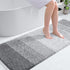 OLANLY 59x24 Bathroom Rug Mat, Extra Soft Microfiber Non-Slip Plush Shaggy Runner, Machine Washable Light Grey