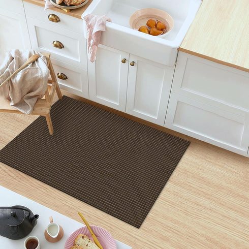 IOHOUZE 2'x3' Small Area Rug, Washable Boho Indoor Outdoor Doormat with Rubber Backing for Kitchen, Bathroom, Brown