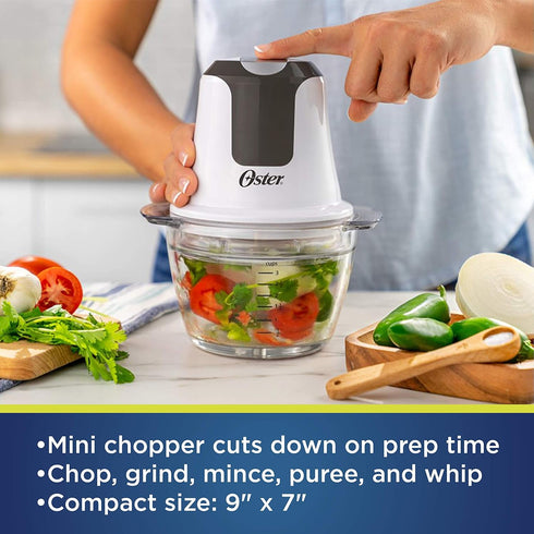 Oster 2130489 Mini Food Chopper - 3 Cup Capacity, White