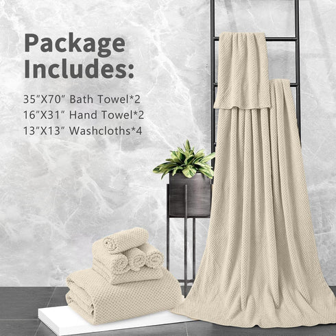 8 Set |2 Towels,2 Towels,4 600GSM Piece Bathroom Towel Oversized Bath Hand Washcloths| Soft Large Bath Sheet Luxury