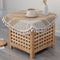 Small Waterproof Cotton Linen Washable Tablecloth Farmhouse Wrinkle Free Round Burlap Table