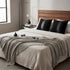 Pack 2 18 18 Inch of Black Boucle Decorative Pillow Cover with Faux Leather Modern Accent Pillow Case x Textured Stripe