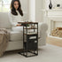 28"(H) 3-Tier C Shaped End Table C Table with Storage Bag, Under Couch Table C-Shaped End Table with Storage Shelves