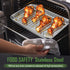 9 Inch Baking Tray Pan & Cooling Rack Set, Joyfair Stainless Steel Toaster Oven Pan with Grid Rack for Cookies, Meats
