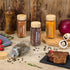 24 4 oz NETANY Pcs Glass Spice Jars with Bamboo Lids, Glass Jars with Minimalist Farmhouse Spice Labels Stickers