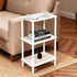 3 Legs28' YGYQZ Tier White Side Table Small End Table with Solid Wood Tall Bedside Table with Storage ShelfNightstand