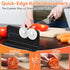 Dreyoo Cutlery Pointed Edge Knife Sharpener, Double Sided Stainless Steel Wheels for Kitchen and Pocket Knives