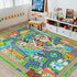 4'x5'/ 48"x60" Car Rug Play Mat for Kids Toy Cars, Road Traffic Playmat for Kid Bedroom, Non-Slip Machine Washable Town