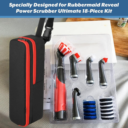 Homakover Carrying Case Compatible with Rubbermaid Reveal Power Scrubber Ultimate Kit, Waterproof Storage Bag for Scrub