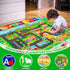 Mfmiudole 59"39.4" Kids Rug ABC Farm Play Mat for Toy Cars, Farm Life Road Traffic for Playroom Kids Car Road Rugs