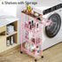 4-Tier KINGRACK Slim Storage Cart, Metal Rolling Cart, Organizer with Wooden Tabletop and Drawer Basket, Mobile