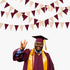 Burgundy Party Decorations - Maroon Champagne Gold Triangle Banner Flag Bunting for Birthday, Engagement, Wedding, Baby