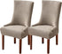 TOPCHANCES 2 Pack Wingback Side Chair Cover,Stretch Stripes Rhombic Geometric Wingback Chair