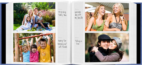 Fabric Frame Photo Album, Sky Blue - 200 Pockets for 4x6 Photos