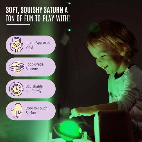 Dimmable 7 6 Saturn Clip On Lamp Nightlight for Kids Room - Clip On LED Light with Detachable Head - Newborn Night