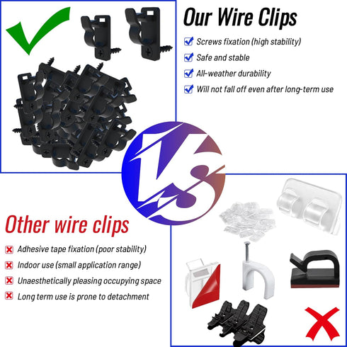 80Pack Outdoor String Light Clips Screw-in Hooks,Weatherproof Cable Hangers and Clips for Hanging Fairy Lights