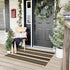 Black and Khaki Striped Rugs 2.3'x3.6', Washable Hand Woven Front Door Rug, Reversible Outdoor Welcome Mat