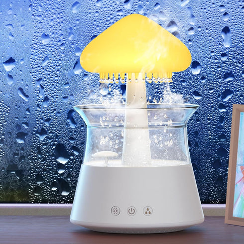 Diffuserlove Cloud Humidifier Rain Water Drip Diffuser Humidifier with Remote Waterfall Lamp Mushroom Humidifier Rain