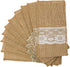 FQTANJU 50 PCS Burlap Lace Utensil Cutlery Holders Pouch for Rustic Wedding Party Decorations, 4"x8"
