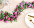 Miracliy 9Pcs 74FT Purple Flower Garland, Artificial Rose Arch Vines for Wedding Decoration