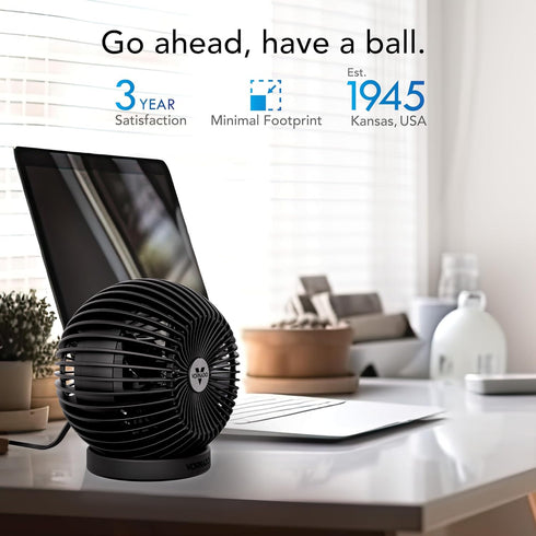 Vornado SPHERE Personal Fan, Small Desktop Globe Fan, Adjustable Quiet Fan for Bedside and Desk Use