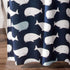 Lush Decor Whale Shower Curtain, Fabric Ocean Fish Animal Print Design for Kids, 72" x 72", Navy
