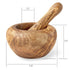 Set Forest Decor Olivewood Mortar and Pestle - Premium Wood Herb and Spice Grinder - Essential Kitchen Accessories