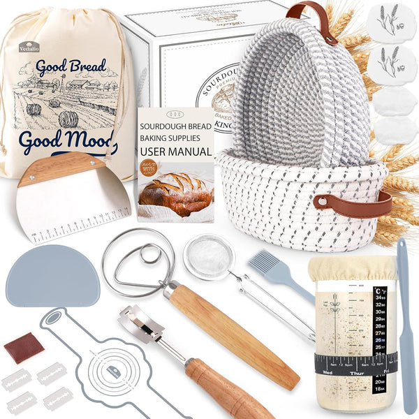 VEDALIO Sourdough Starter Kit, Sourdough Bread Baking Supplies, Sour Dough Starter Kits, Sourdough