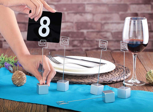 New Star Foodservice 27938 Set of 5 Wire Square Base Place Card Holders