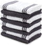 Sticky Toffee Cotton Dishcloths Set of 8 Gray and White Kitchen Towels