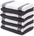 Sticky Toffee Cotton Dishcloths Set of 8 Gray and White Kitchen Towels