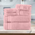 6-Piece Set, 100% 2 2 2 Set Elegant Comfort Luxury Towel Premium Soft Turkish Cotton, Three Line Popcorn Design Bath