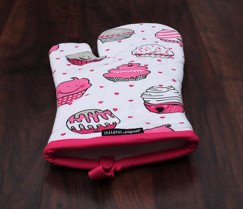 AMOUR INFINI Pot Holders and Oven Mitt Set, Heat Resistant Non-Slip, 1 Oven Mitt & 1 Pot Holder