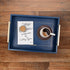 16"x12" Decorative Coffee Table Ottoman Trays Modern Wood Elegant Rectangle Glossy Shagreen Serving Trays