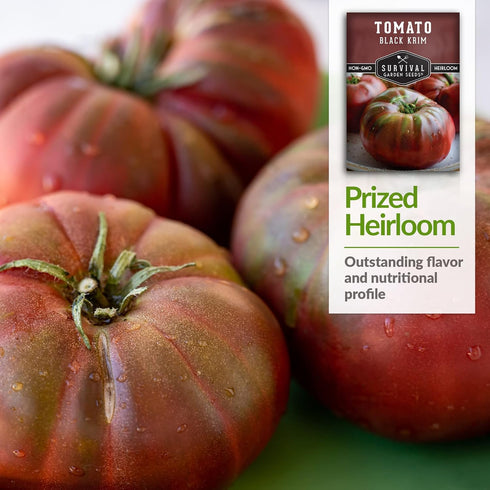 (1 Pack) Black Krim Tomato Seeds for Planting - Heirloom Non-GMO Variety, Dark Beefsteak Tomato with Rich Flavor