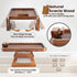 Drink(13.8" 9.5" 1") Tinamo Acacia Wood Sofa Armrest Tray with Phone Holder - Large Sofa Arm Tray Table Clip - Couch
