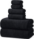 REDKISS 6-Piece Bath Towel Set - 2 Washcloths, 2 Hand Towels, 2
