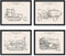 Poster Master 4-Piece Vintage Construction Blueprint Poster - Bulldozer Patent Print -